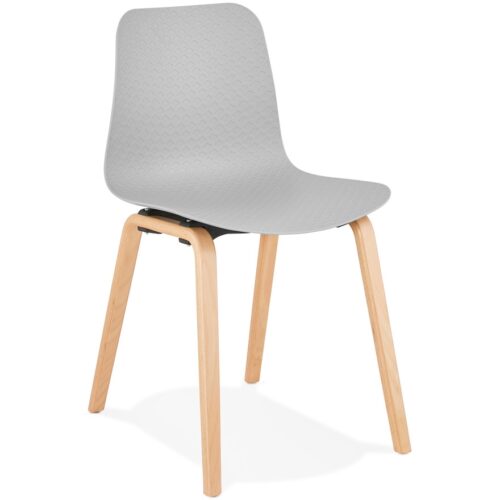 Chaise Scandinave Grise PACIFIK Avec Pieds Bois Naturel