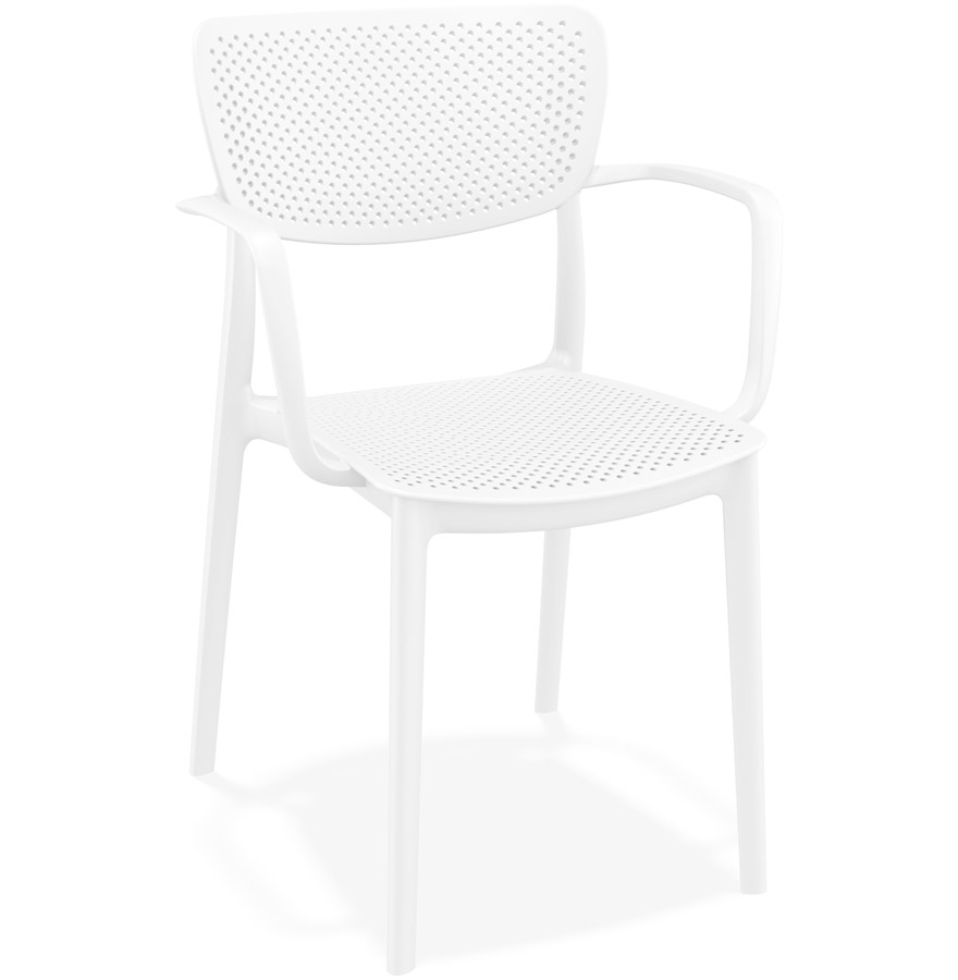 Chaise TORINA blanche en plastique perforé