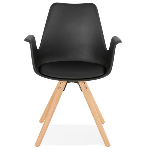 Chaise ZALIK noire style scandinave avec accoudoirs 1