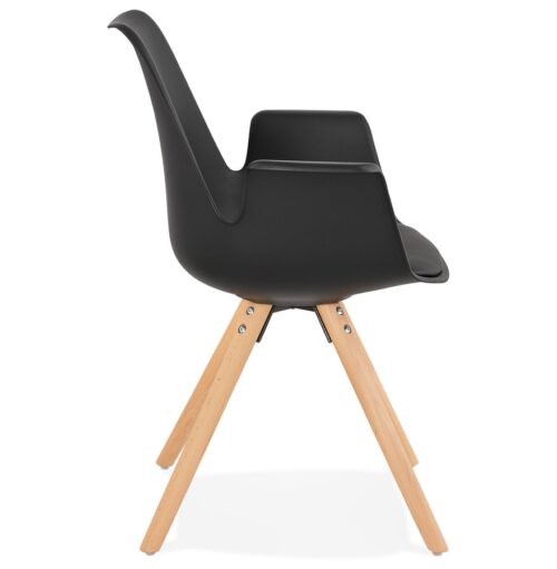 Chaise ZALIK noire style scandinave avec accoudoirs 2