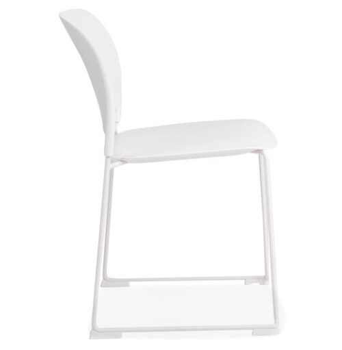 Chaise blanche PILA en plastique et metal 2