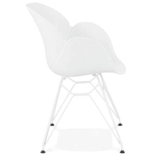 Chaise blanche design FIDJI avec pieds metalliques 2