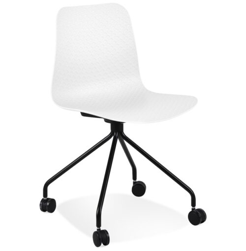 Chaise de bureau EVORA blanche - design roulant