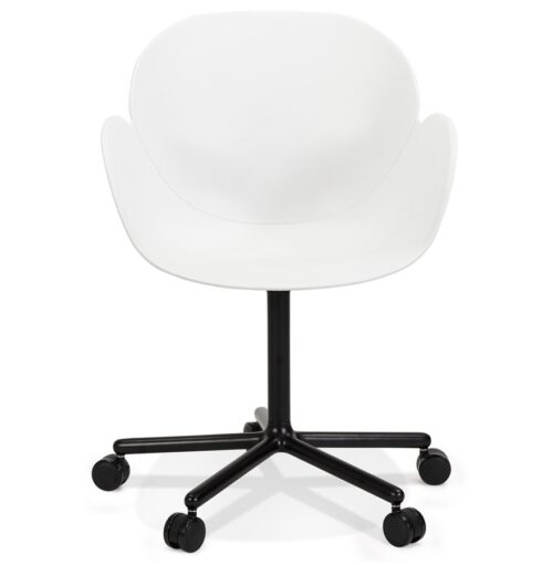 Chaise de bureau blanche ORION avec accoudoirs 1