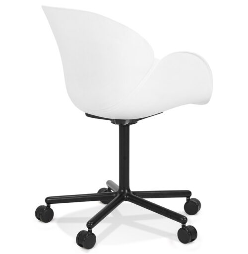 Chaise de bureau blanche ORION avec accoudoirs 2