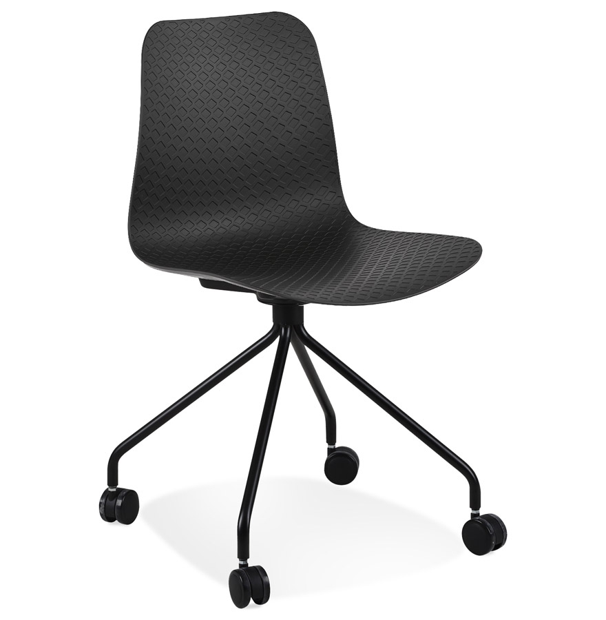 Chaise de bureau design noire EVORA à roulettes