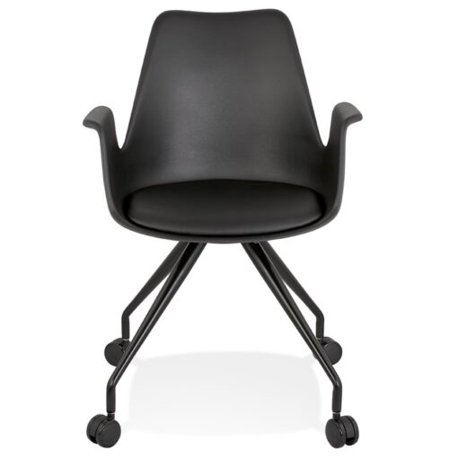 Chaise de bureau noire SPLIT avec accoudoirs et roulettes 1