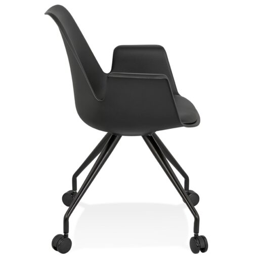 Chaise de bureau noire SPLIT avec accoudoirs et roulettes 2