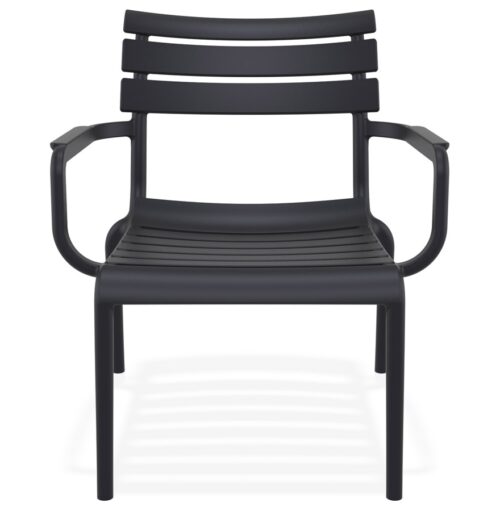 Chaise de jardin AROMA noire avec accoudoirs en plastique 1