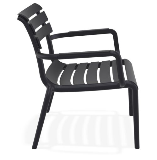 Chaise de jardin AROMA noire avec accoudoirs en plastique 2