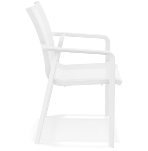 Chaise de jardin CINDY en plastique blanc empilable 2