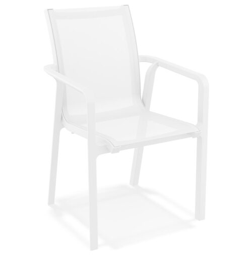 Chaise de jardin CINDY en plastique blanc