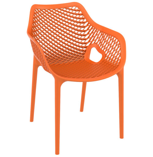 Chaise de jardin SISTER orange en plastique pour terrasse 2