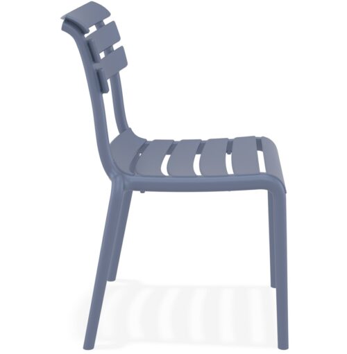 Chaise de jardin gris fonce en plastique CHALA 2