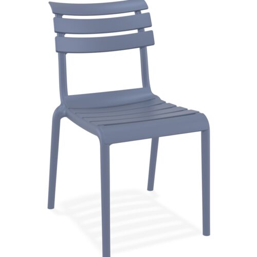 Chaise de jardin gris foncé en plastique CHALA