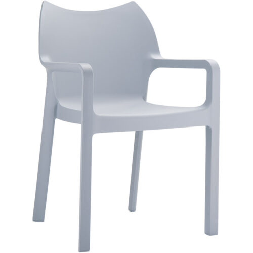 Chaise de terrasse design VIVA grise claire en plastique