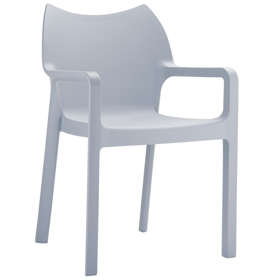 Chaise de terrasse design VIVA grise claire en plastique