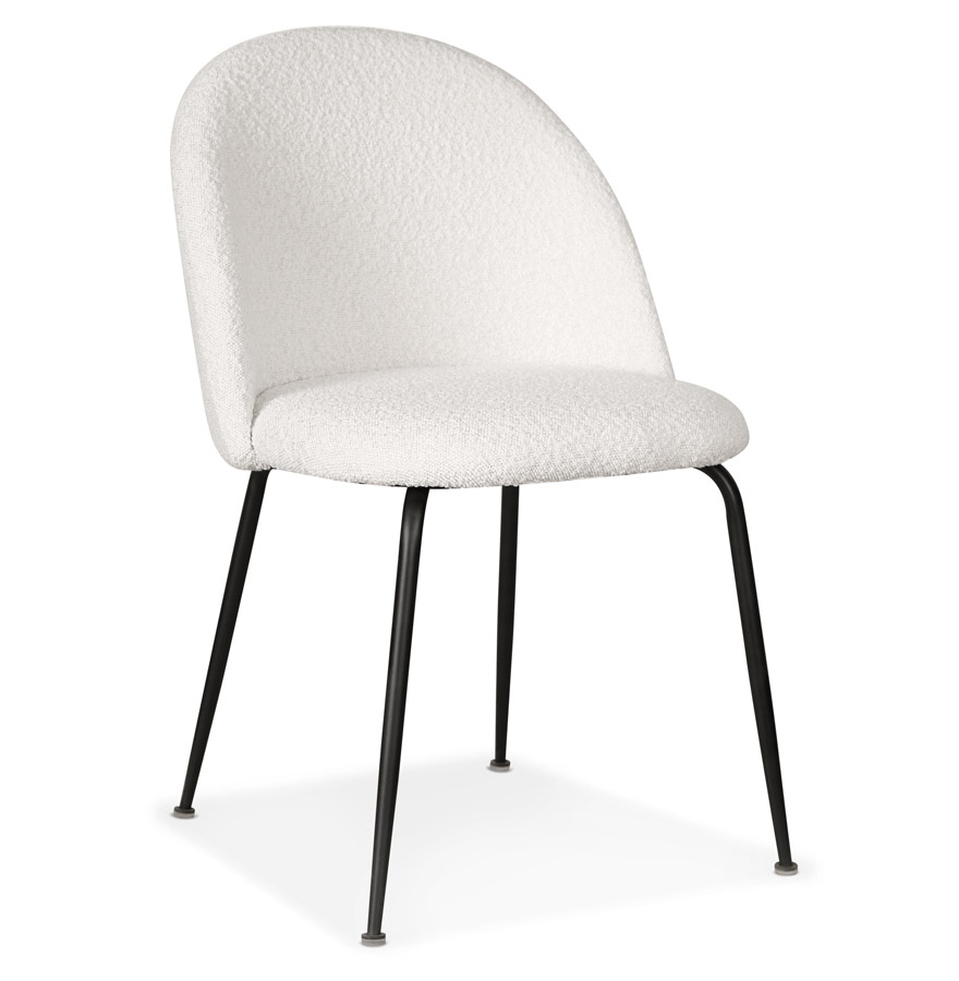 Chaise design CHELBI : Blanc bouclé