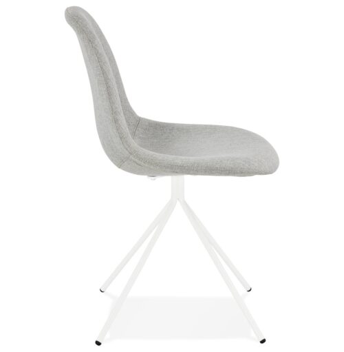 Chaise design TAMARA gris pied metal blanc 2