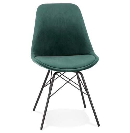 Chaise design ZAZY velours vert