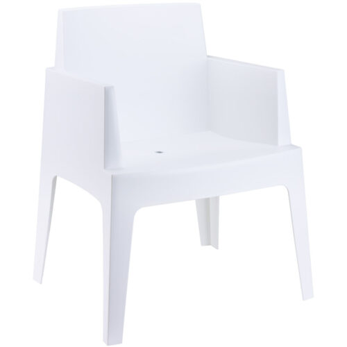 Chaise design blanche PLEMO en plastique