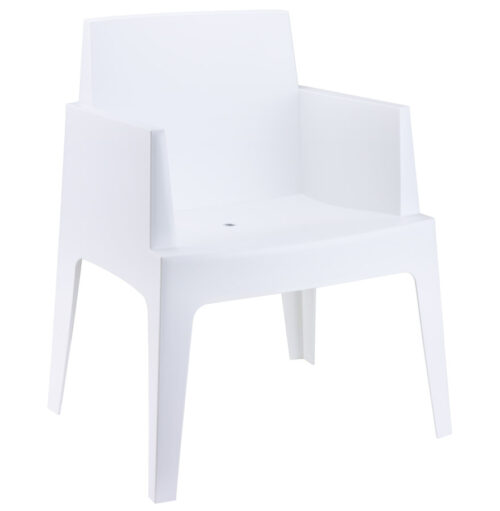 Chaise design blanche PLEMO en plastique