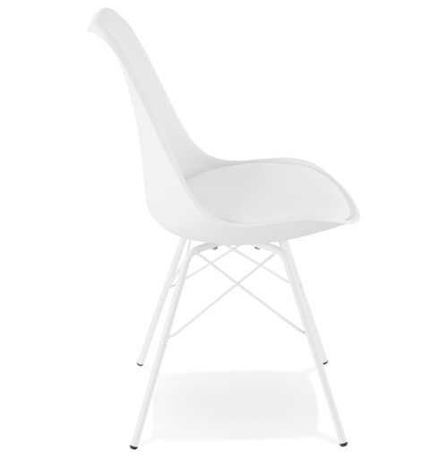 Chaise design blanche style industriel BYBLOS 2