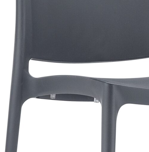 Chaise design en plastique gris fonce ENZO 1