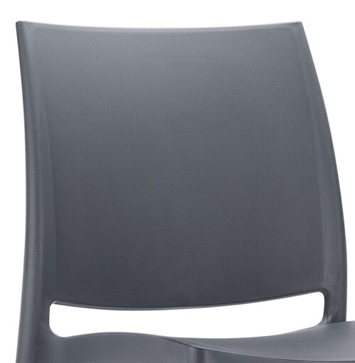 Chaise design en plastique gris fonce ENZO 2