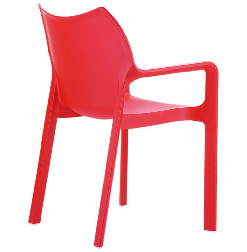 Chaise design exterieure VIVA rouge en plastique 2