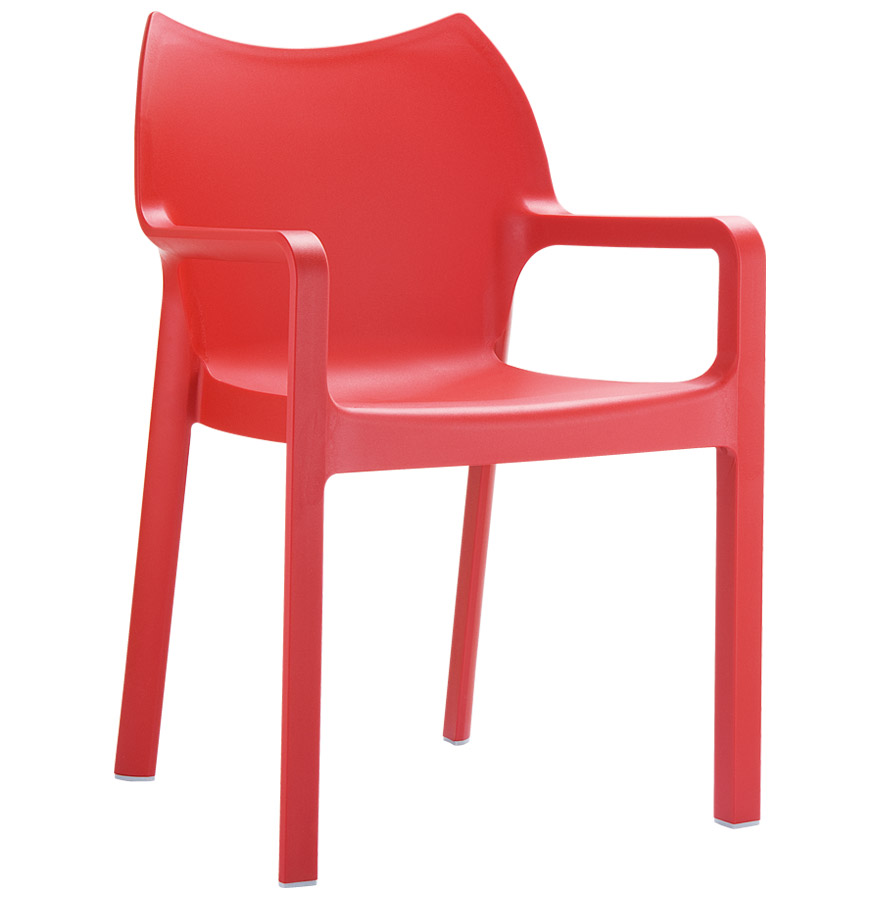 Chaise design extérieure VIVA rouge en plastique