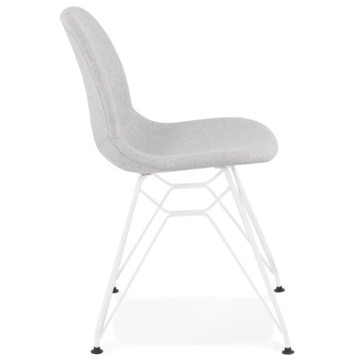 Chaise design grise claire DECLIK en metal blanc 2