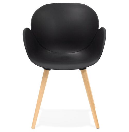 Chaise design scandinave noire PICATA avec pieds bois 1