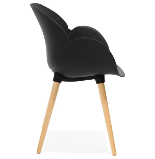 Chaise design scandinave noire PICATA avec pieds bois 2