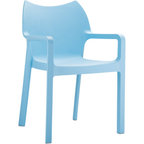 Chaise design terrasse VIVA bleue plastique – Unique et élégante