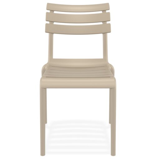 Chaise jardin taupe en plastique CHALA 1