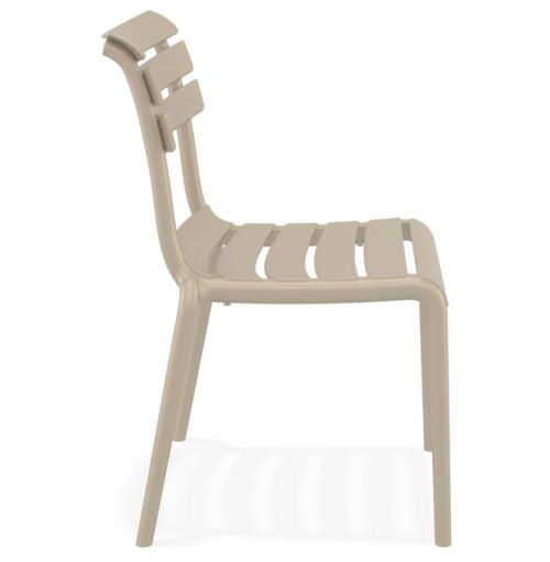 Chaise jardin taupe en plastique CHALA 2