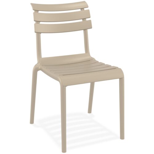 Chaise jardin taupe en plastique CHALA