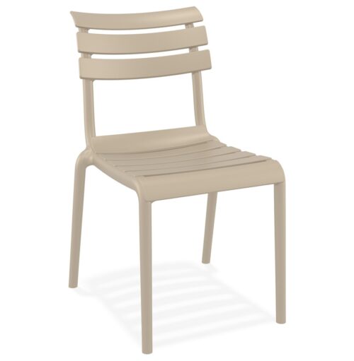 Chaise jardin taupe en plastique CHALA