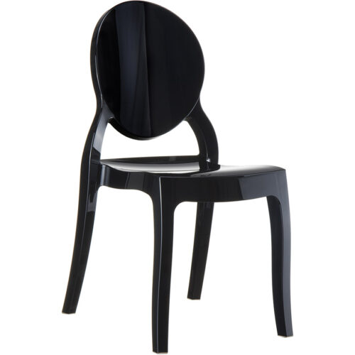 Chaise médaillon plastique noire ELIZA