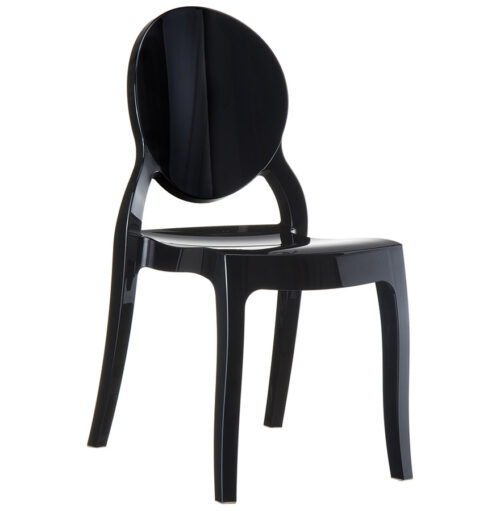 Chaise médaillon plastique noire ELIZA