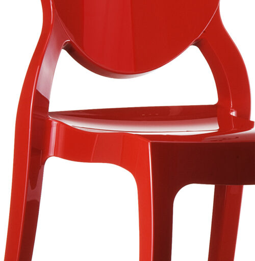 Chaise medaillon rouge en plastique ELIZA 1