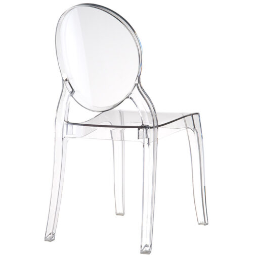 Chaise medaillon transparente ELIZA en plastique 2