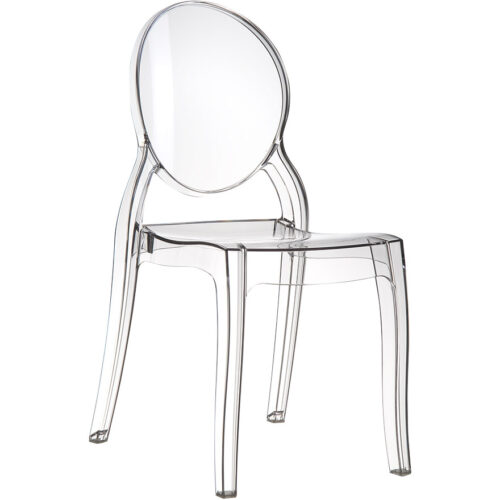 Chaise médaillon transparente ELIZA en plastique