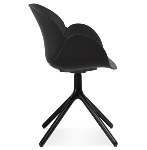 Chaise noire APODIS avec accoudoirs en plastique 2