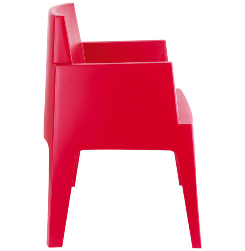 Chaise rouge design PLEMO en plastique 2