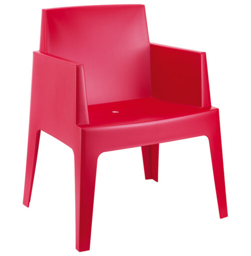 Chaise rouge design PLEMO en plastique