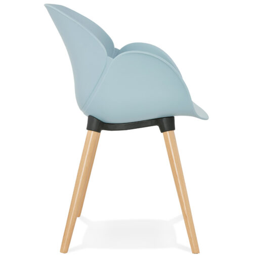 Chaise scandinave PICATA bleue avec pieds bois Design unique 2