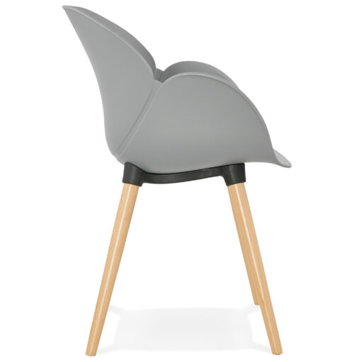 Chaise scandinave PICATA grise design bois naturel 2