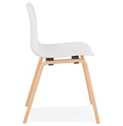 Chaise scandinave blanche PACIFIK bois naturel 2